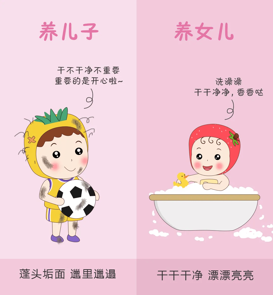 养男孩女孩差距真大?8张图告诉你,养儿子vs女儿孩的区别