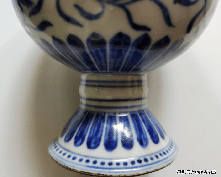 我的镇斋之宝46：明宣德青花缠枝花卉纹豆_搜狐网