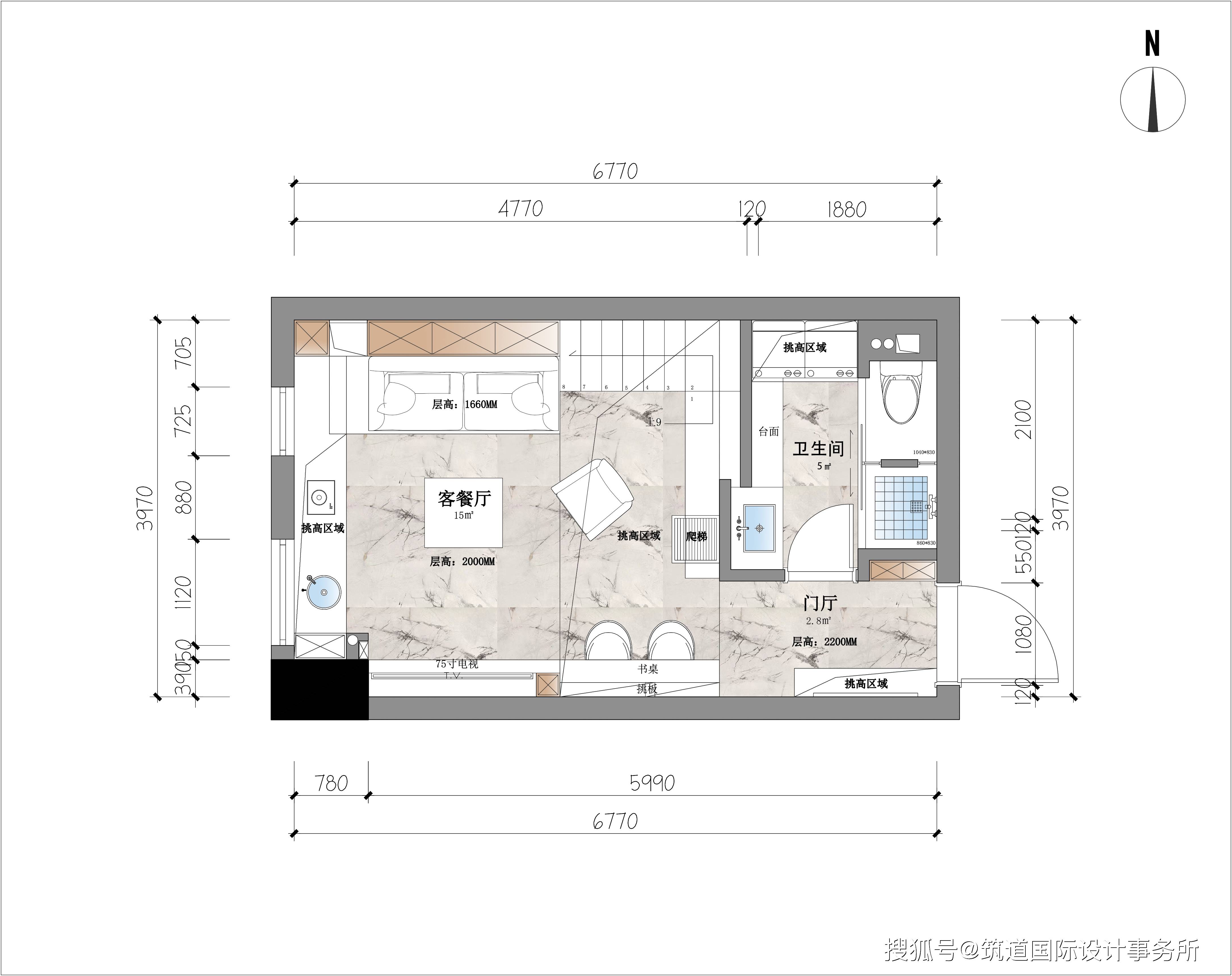 40平lotf单身公寓层高1米7经典改造