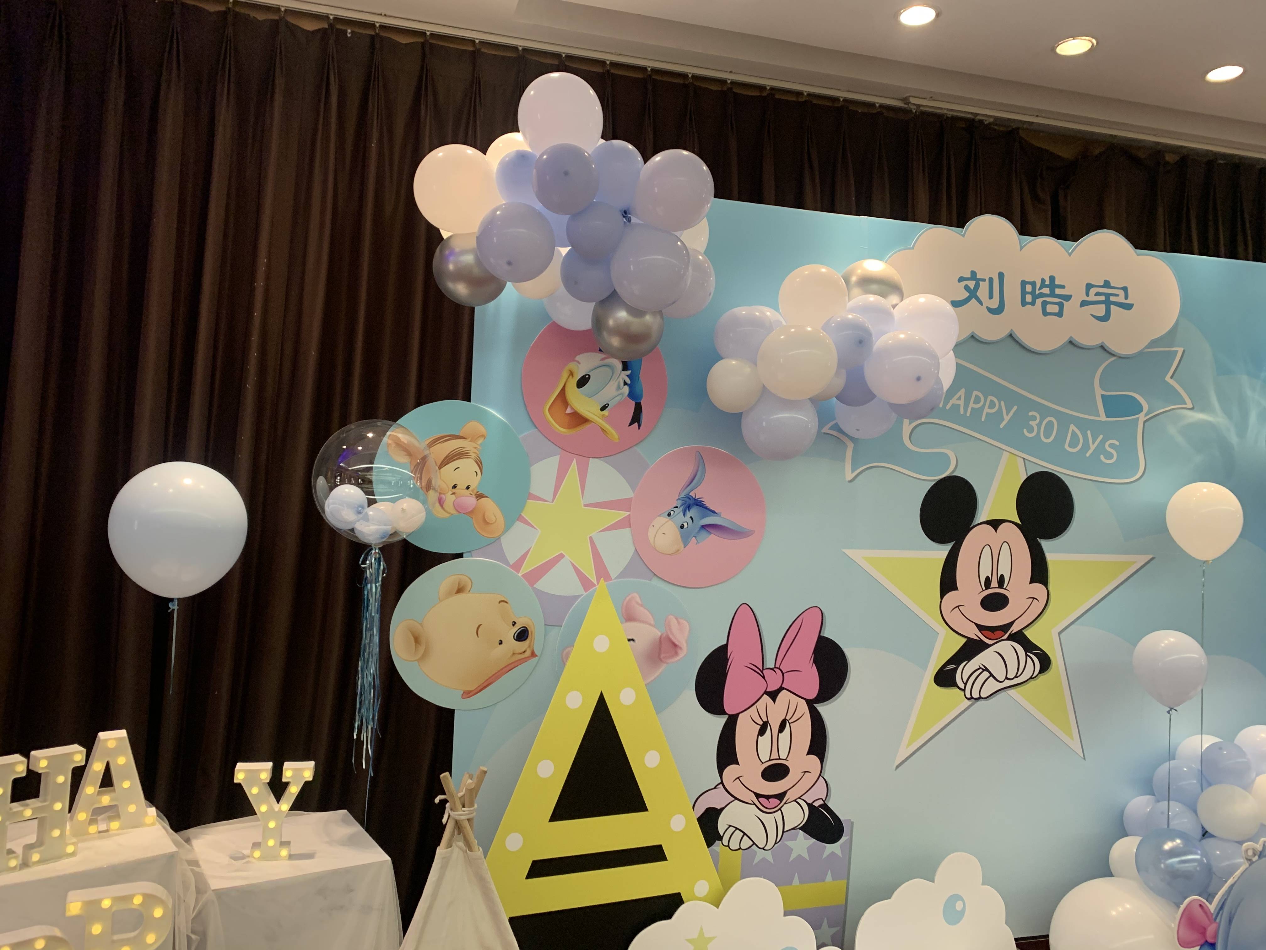 小场景布置 迪士尼主题宝宝满月宴