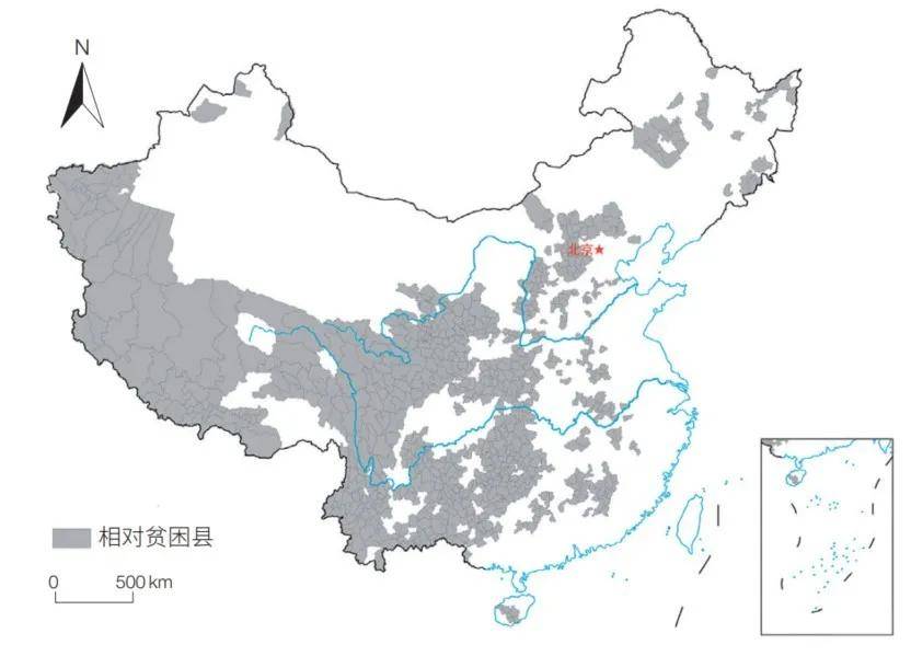 2010 年中国相对贫困地区分布