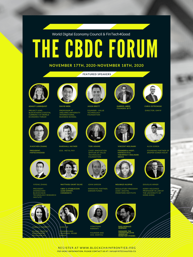 Fintech4Good「中央银行数字货币论坛The CBDC Forum」将于11月17-19日举行 星空财经协办