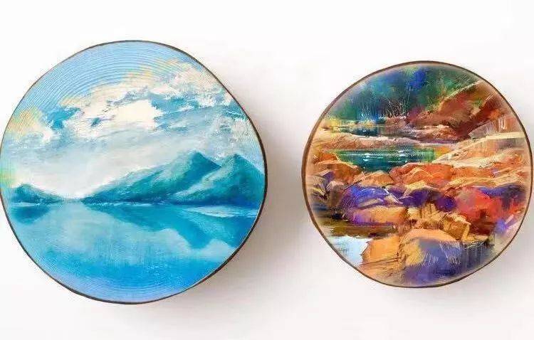 手绘木片画