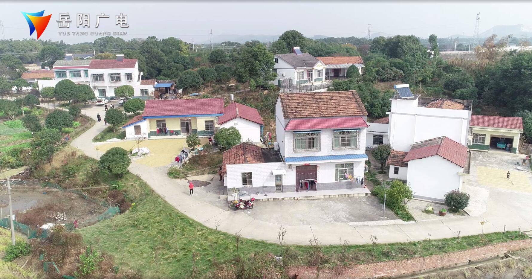 章华镇十里铺村美丽屋场,道路干净整洁,农户房前屋后植满了鲜花绿草.