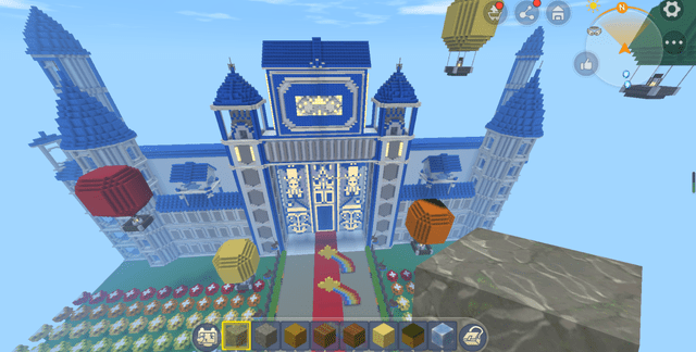 迷你世界:童话中的城堡被完美还原,热气球碰碰车一应俱全