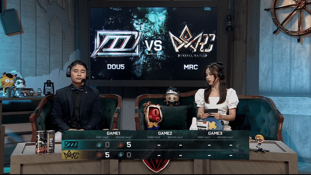 战队|第五人格IVL职业联赛秋季赛DOU5 vs MRC第一局 监管者的对决4抓对4抓双方打平