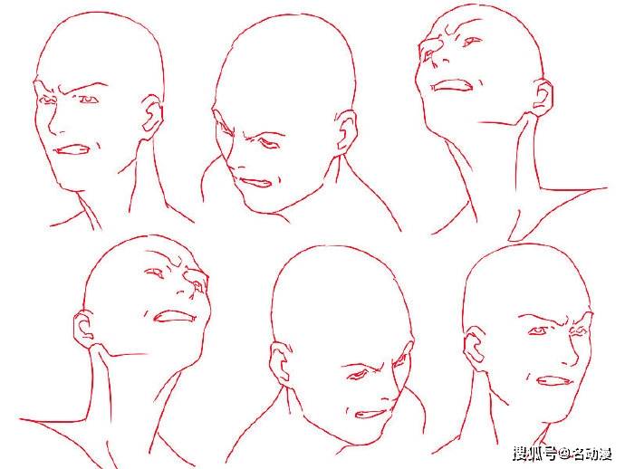 不同角度人物表情教程_画法