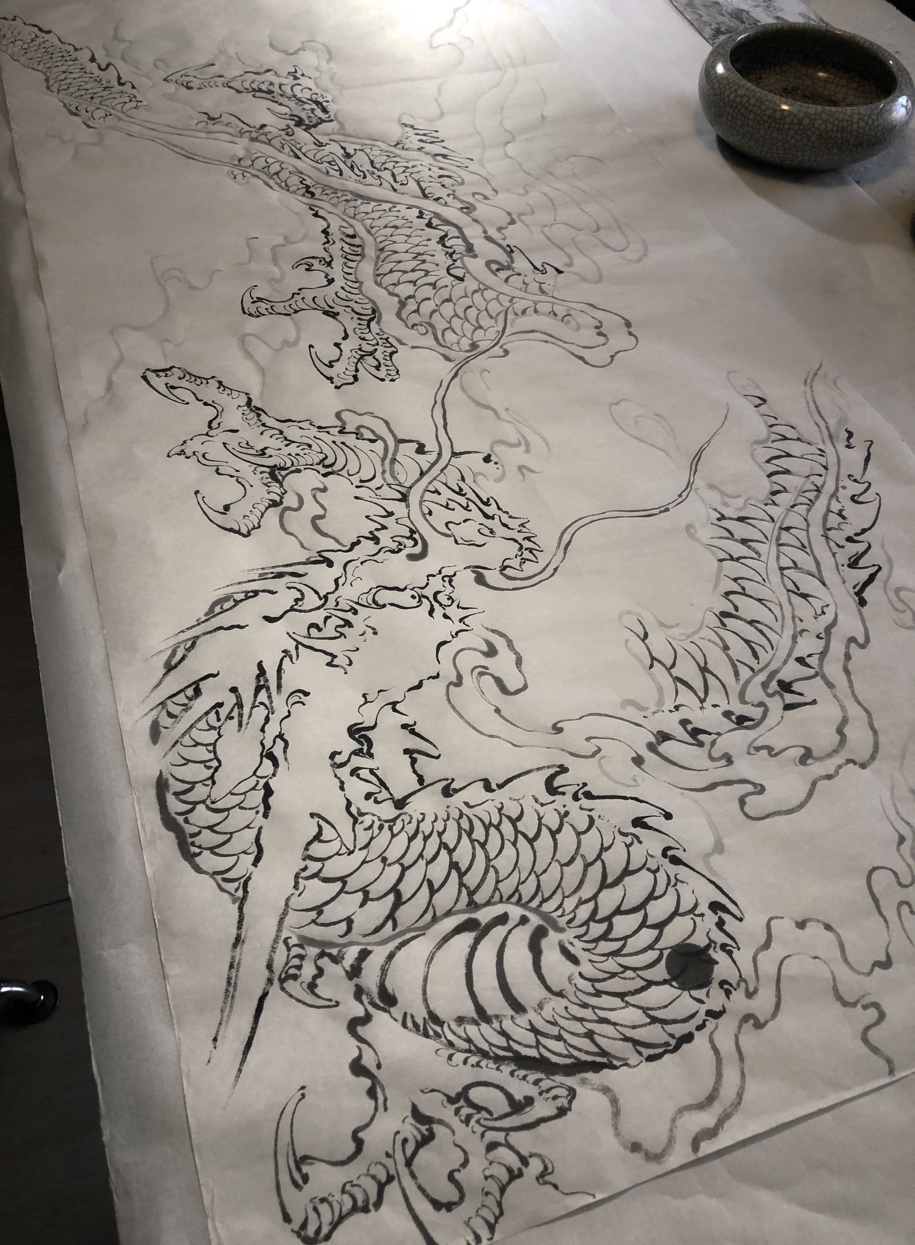 国画龙步骤中国龙图绘制由龙作品