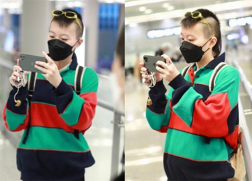 王菲女儿窦靖两鬓剃光完全就像男孩子，网友：