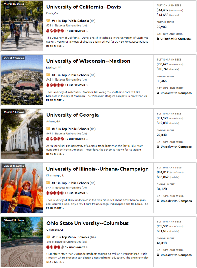 美国公立大学排名_2021年U.S.News美国最佳公立大学排名出炉!