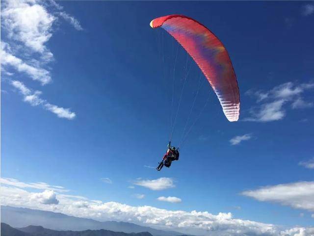 汕尾空中的滑翔伞 承载着游荡的白日梦想