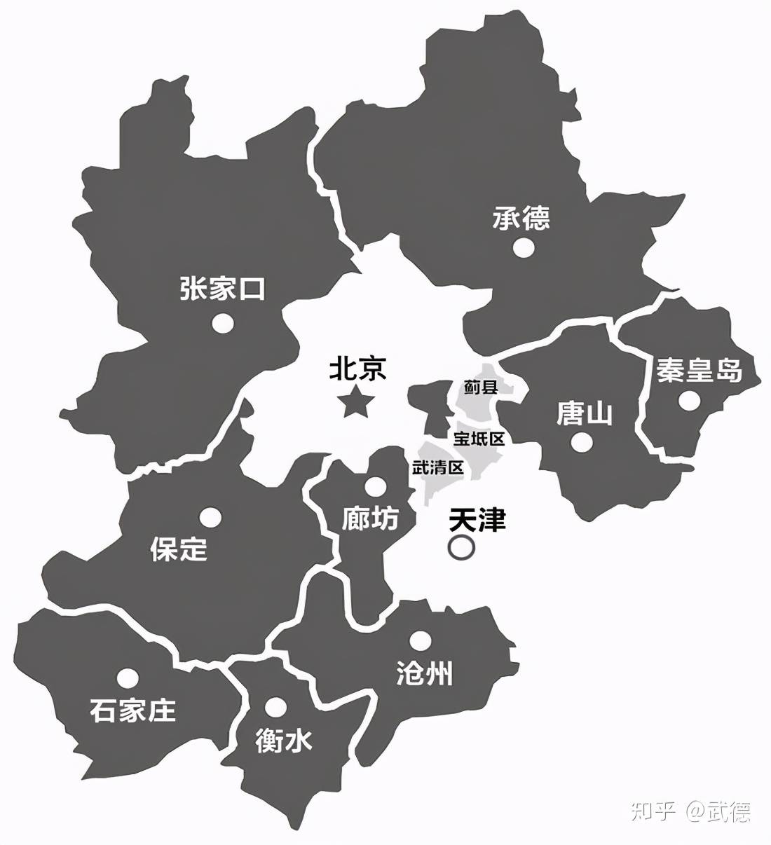 与廊坊同为"难兄难弟"的,是京津冀城市群,北京,天津,石家庄分别位列