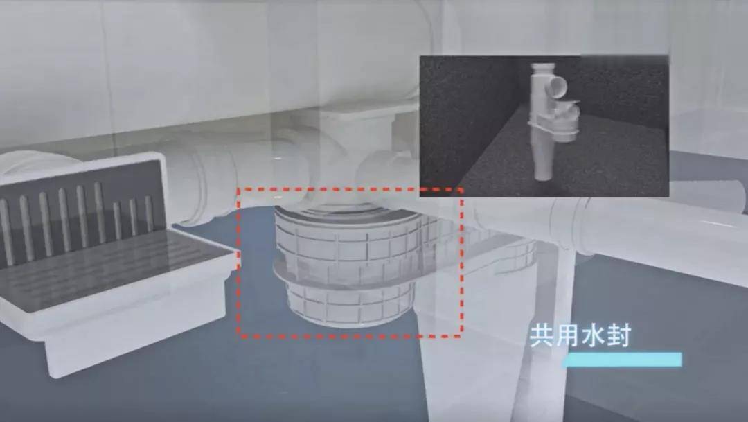 所有横支管在排水汇集器处共用一个水封,排水器具下方不设存水弯,所有