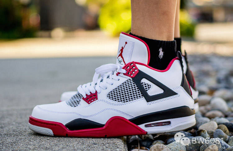 air jordan 4 " fire red " aj4乔4 白黑红火焰红dc7770-160 男子文化