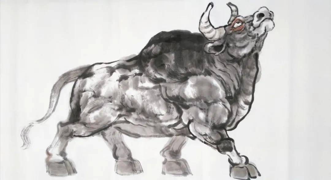 国画牛作品欣赏——于世众牛年画牛