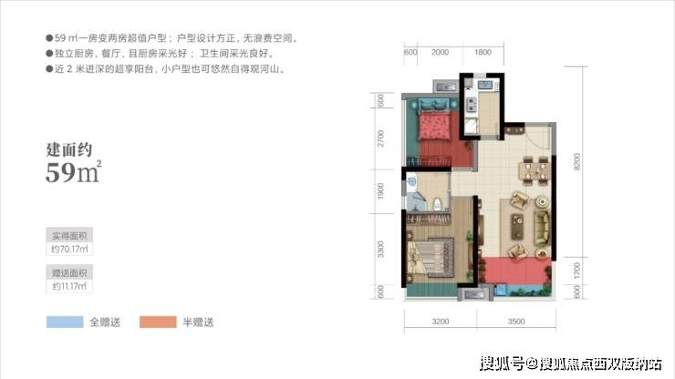 西双版纳安纳西小镇高层59㎡户型图