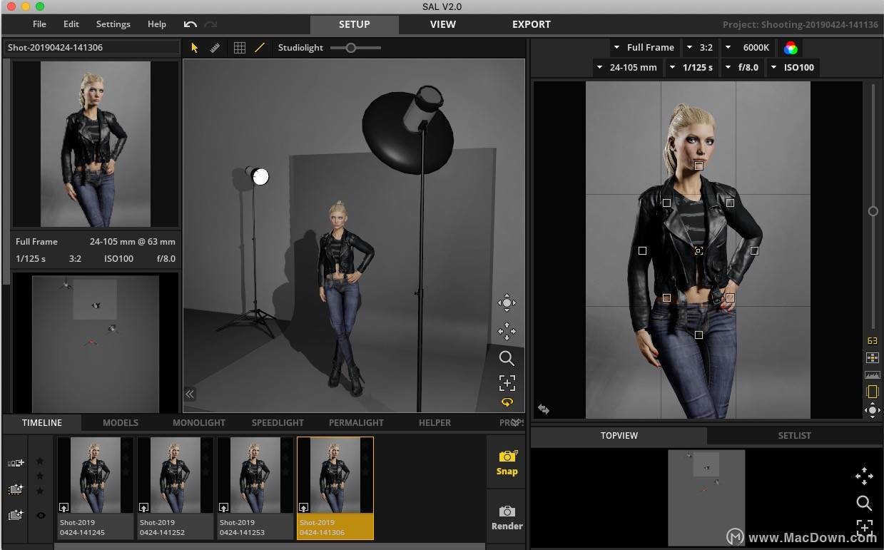 Set A Light 3D Studio for Mac3D摄影棚布光软件