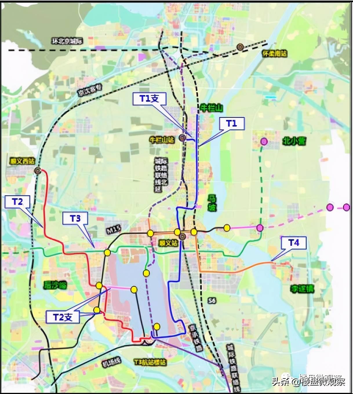 2020年最新最全顺义交通蓝图,含t1t2t3轻轨m21城铁