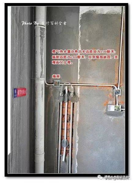 厨房燃气热水器布局,注意安装高度和插座的合理性