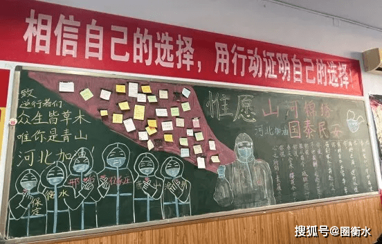 衡水滏阳学子绘制黑板报传递疫情防控正能量