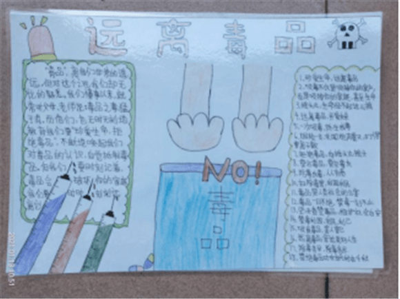 仁化县董塘中心小学举办禁毒手抄报比赛