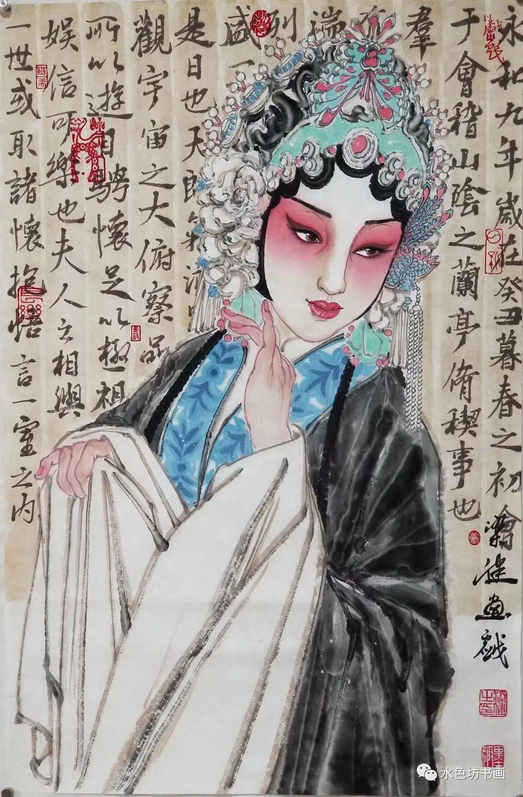 画家专栏│梁健—桃红粉黛玉琢面,衣袖轻拂动心弦