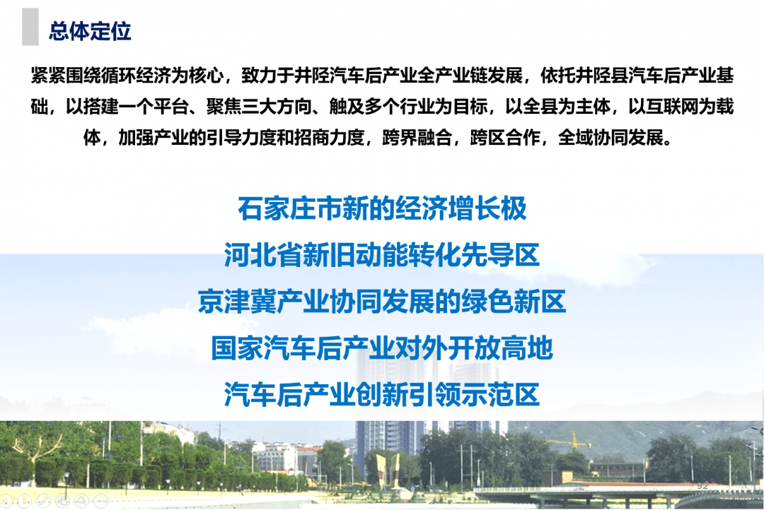 中国井陉汽车后产业循环经济产业新区产业发展规划