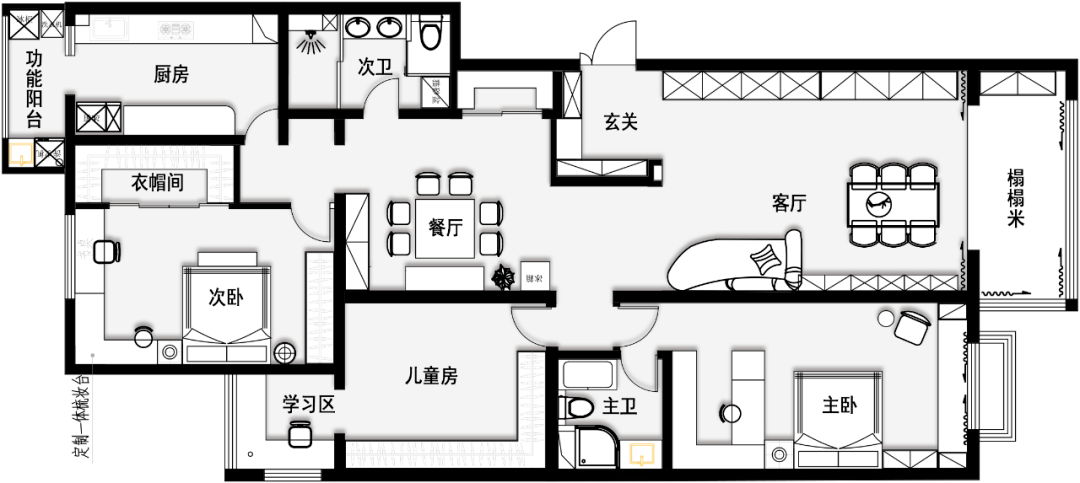 住宅空间 |175㎡老房改造,变身日式三居室