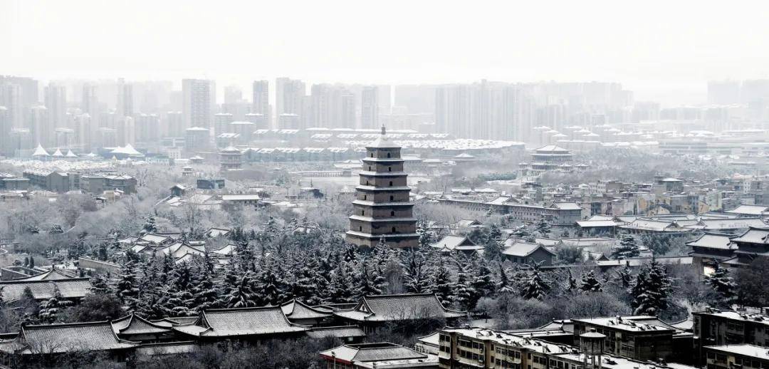 西安大雁塔雪景 图源/摄图网