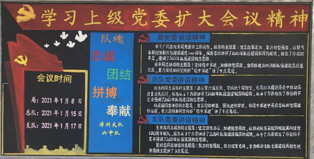 福建省森林消防总队"三级党委扩大会议"主题板报展评
