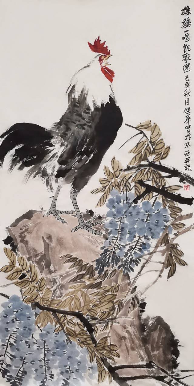 神采飞扬著名画家宋健华先生画鸡