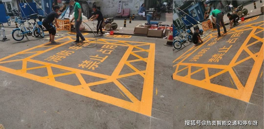 耐磨美观的消防通道标识施工