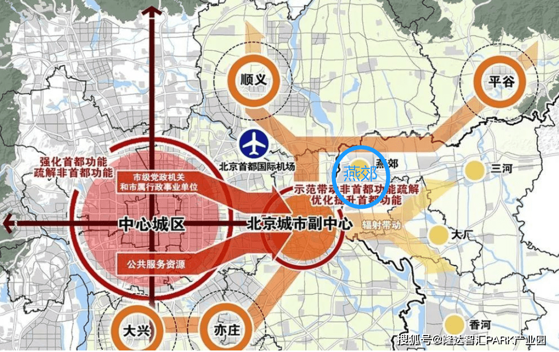 燕郊高新区西与北京城市副中心(通州区)隔潮白河相望,北与顺义区接壤