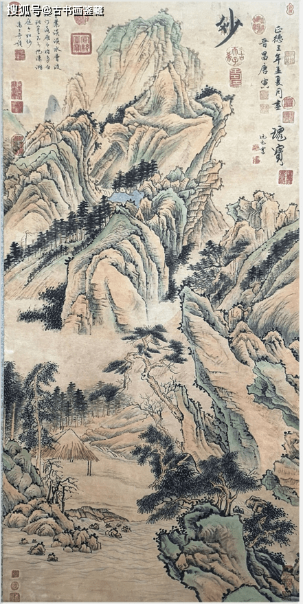 明代 唐寅 夏月叠嶂图山水画 (中堂)