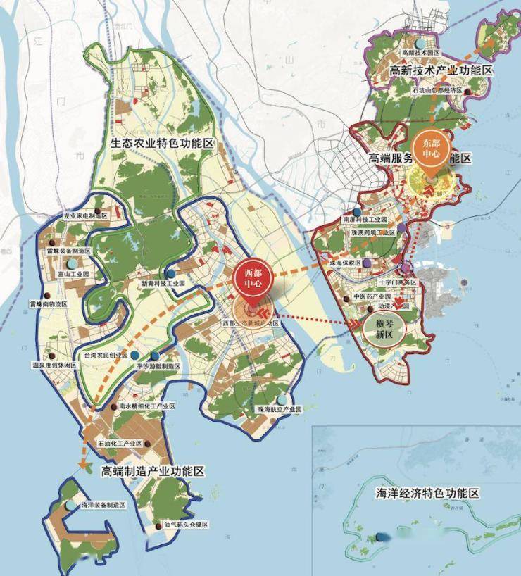珠海市西部中心城区b片区控制性详细规划修编批后公告——图片来源于