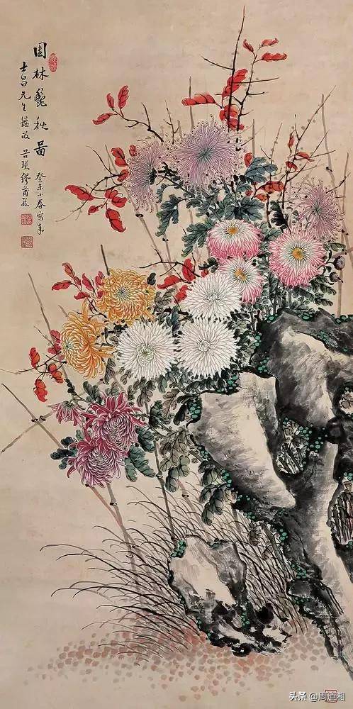 清·陈鹤年《题画菊》: 离离丰骨傲霜寒,晚节谁知事更难.
