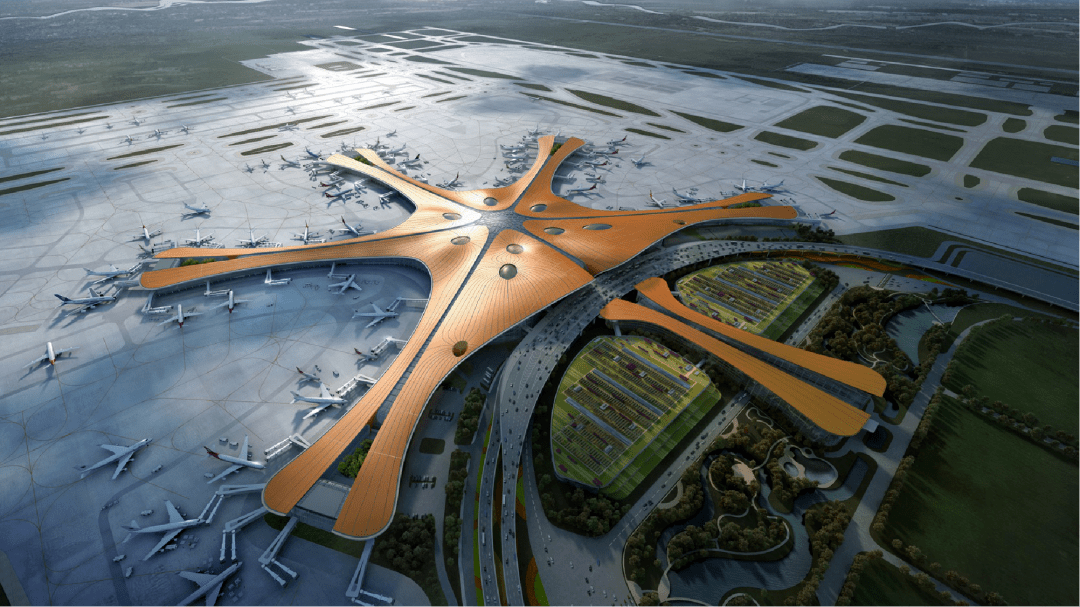 北京大兴国际机场全景鸟瞰图