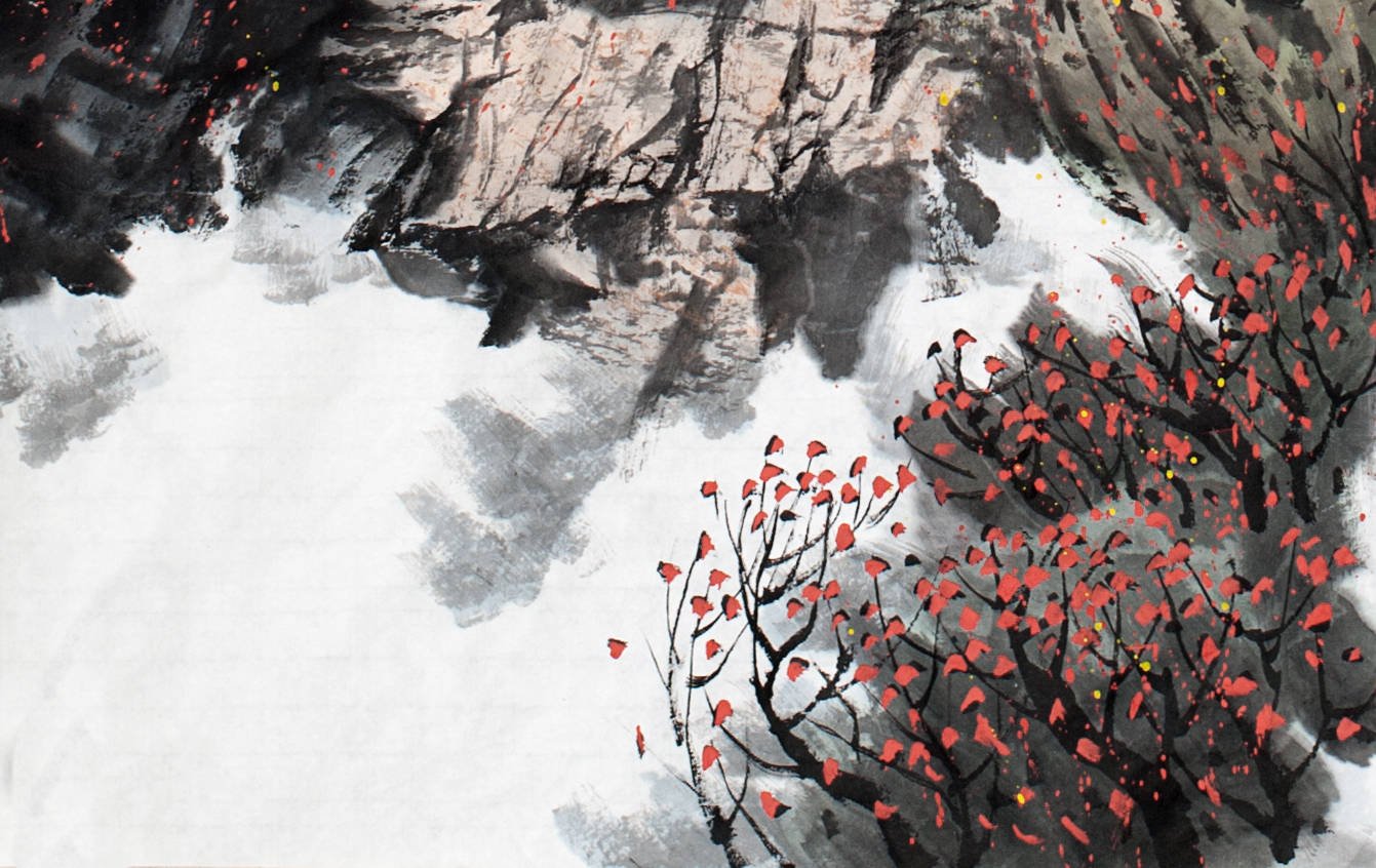 刘燕声山水画作品《一山一石太行情》 局部图片之五