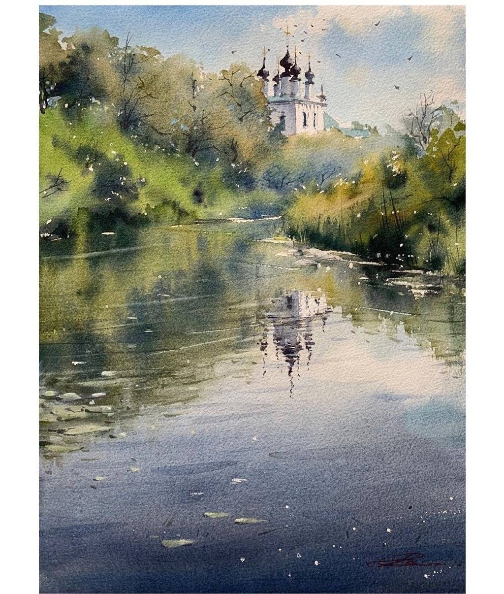擅长描绘水面的水彩艺术家galina gomzina