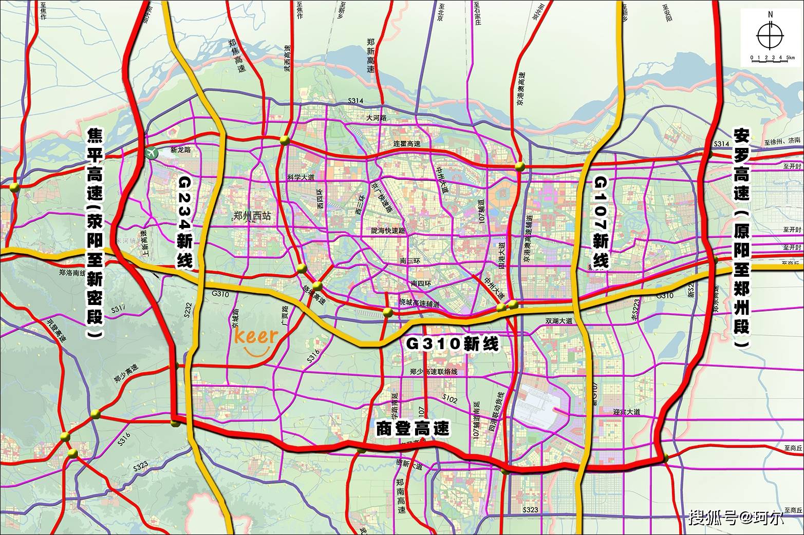 其中国道货运通道将加快g107,g310,g234 路段改线工程建设,构建国道