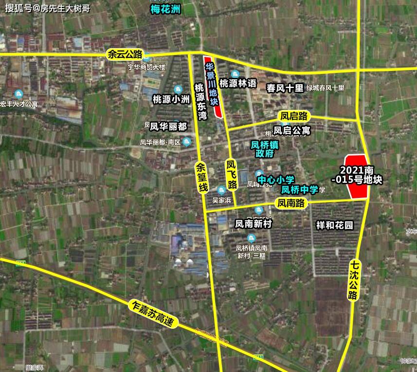 嘉兴凤桥镇年度第二场土拍,2021南-15号地块楼面价4940元/平米
