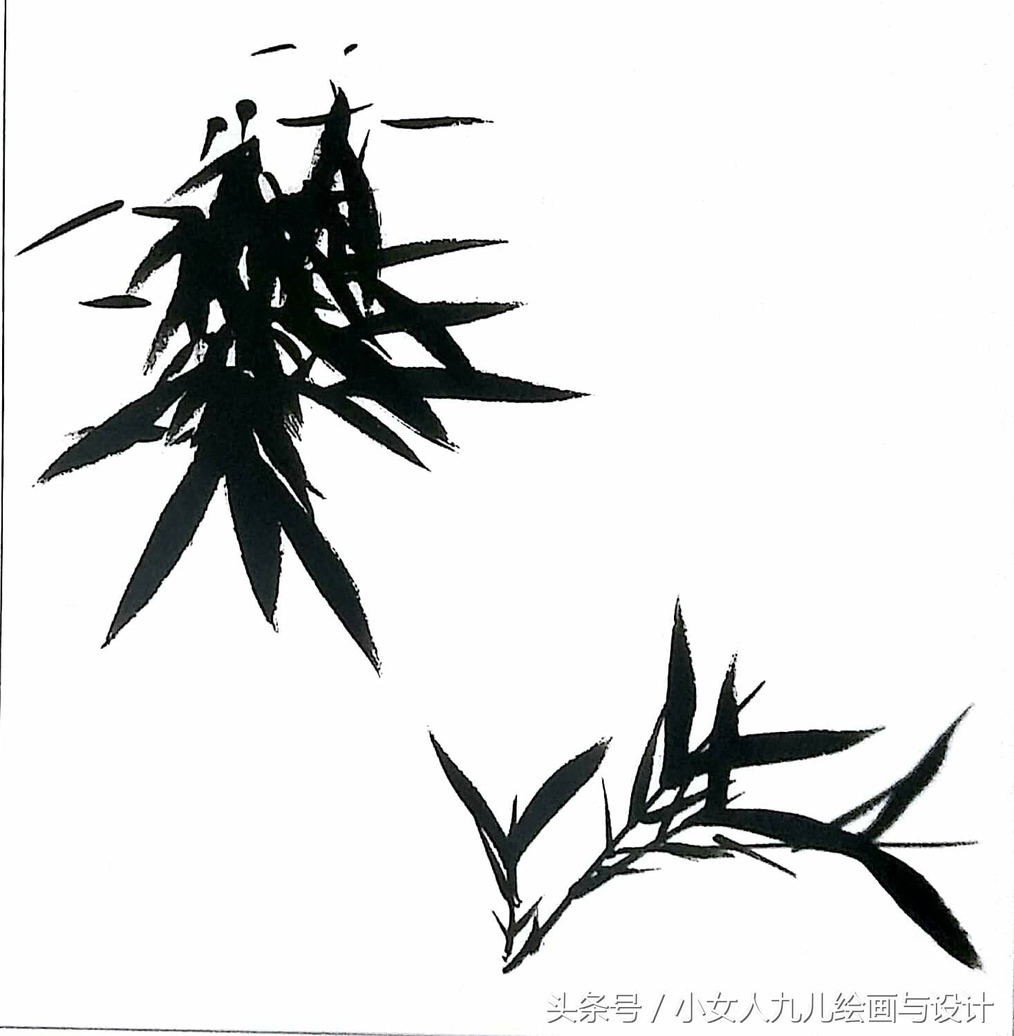 小写意竹子的基本画法一学就会