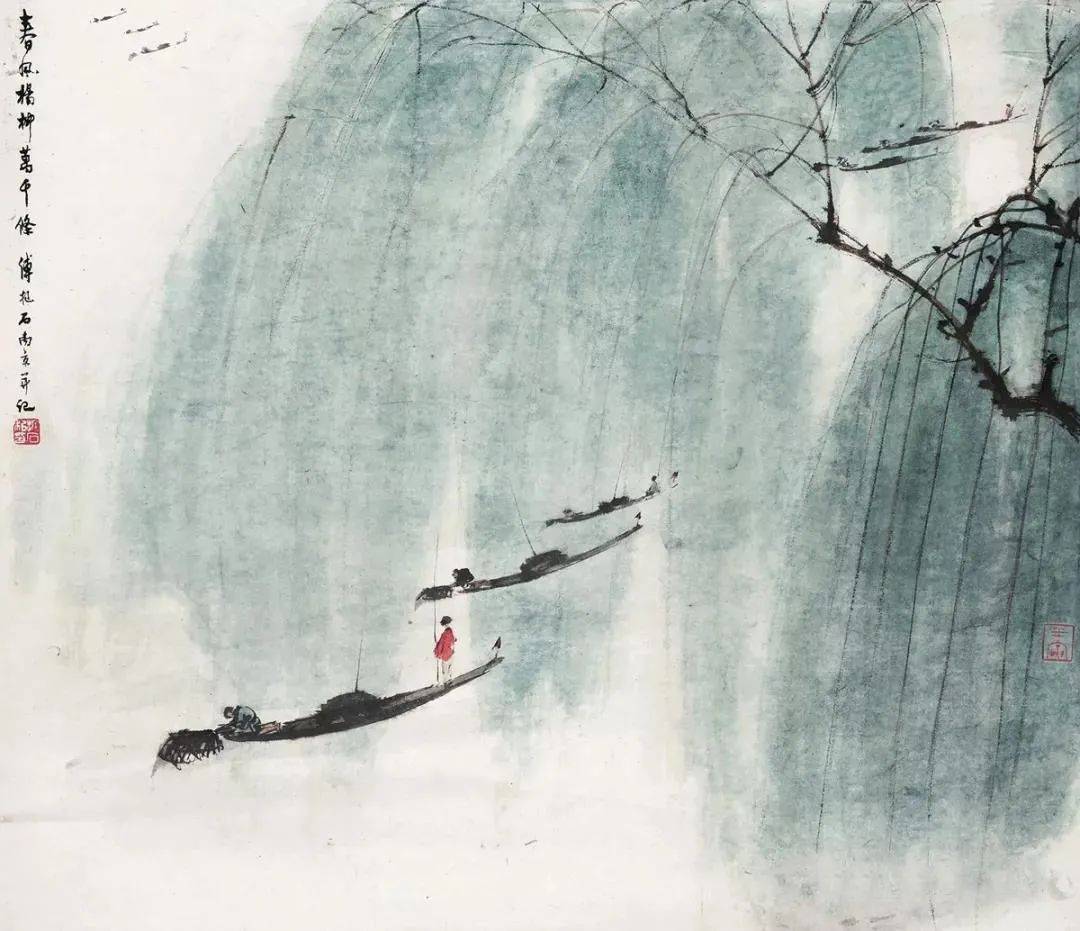 谢稚柳(1910-1997)傅抱石为"新山水画"代表画家,擅画山水,笔致放逸