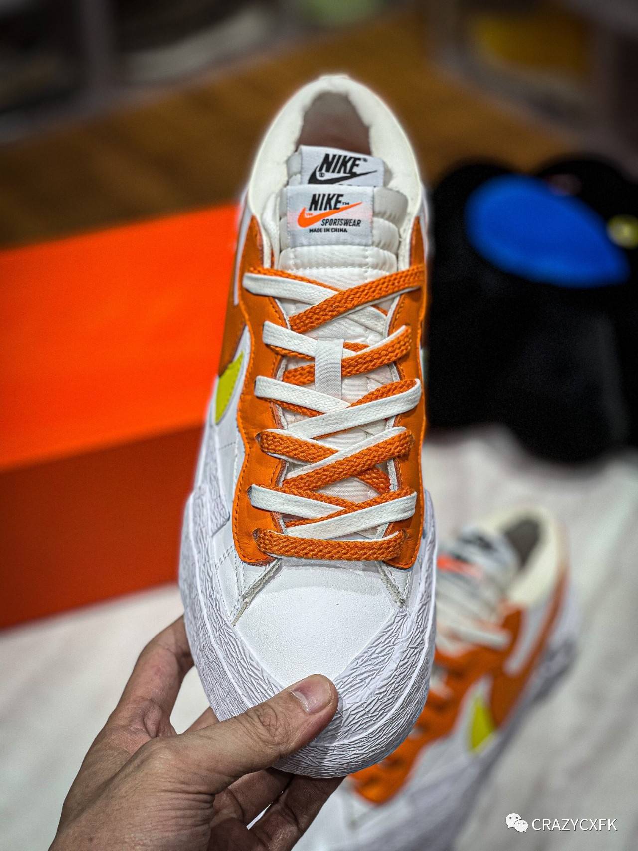 耐克联名 sacai x nike blazer low magma orange 纯原开拓者白橙黄