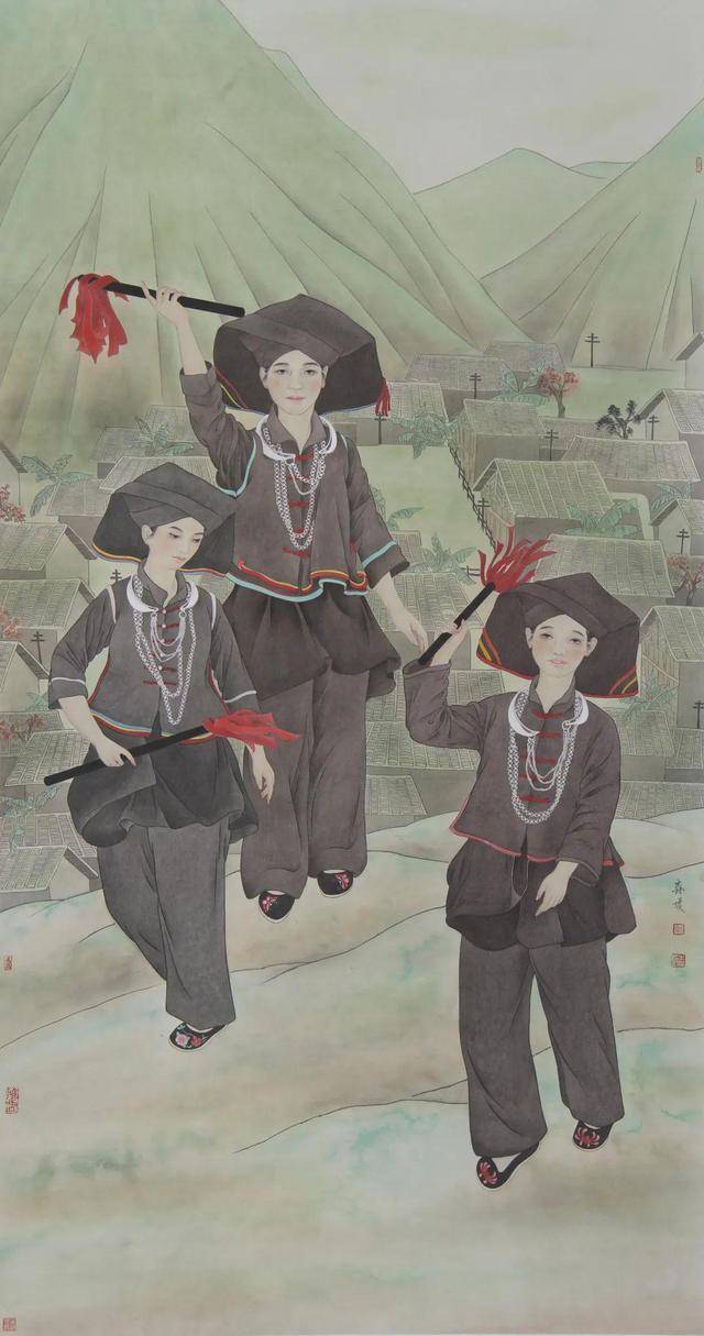 壮族文化题材美术创作师生作品展区级校级教改项目教学成果一