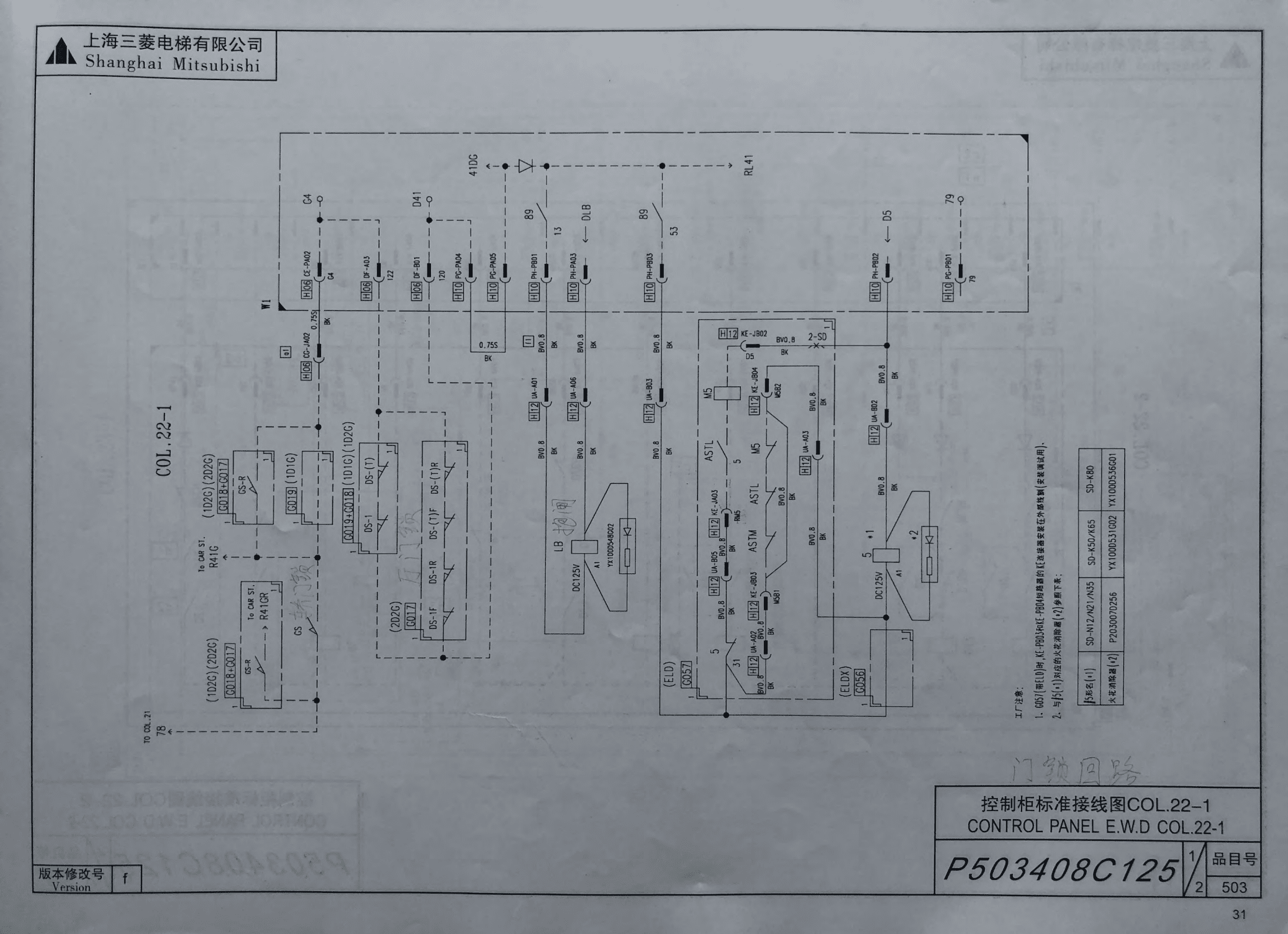 三菱legy电梯安全回路详解: 轿厢回路: 79-cg插件ja01号线-轿厢急停