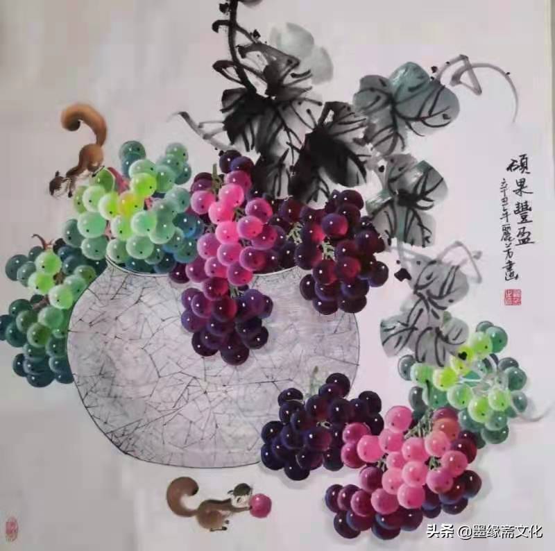 刘丽芳国画作品欣赏_葡萄