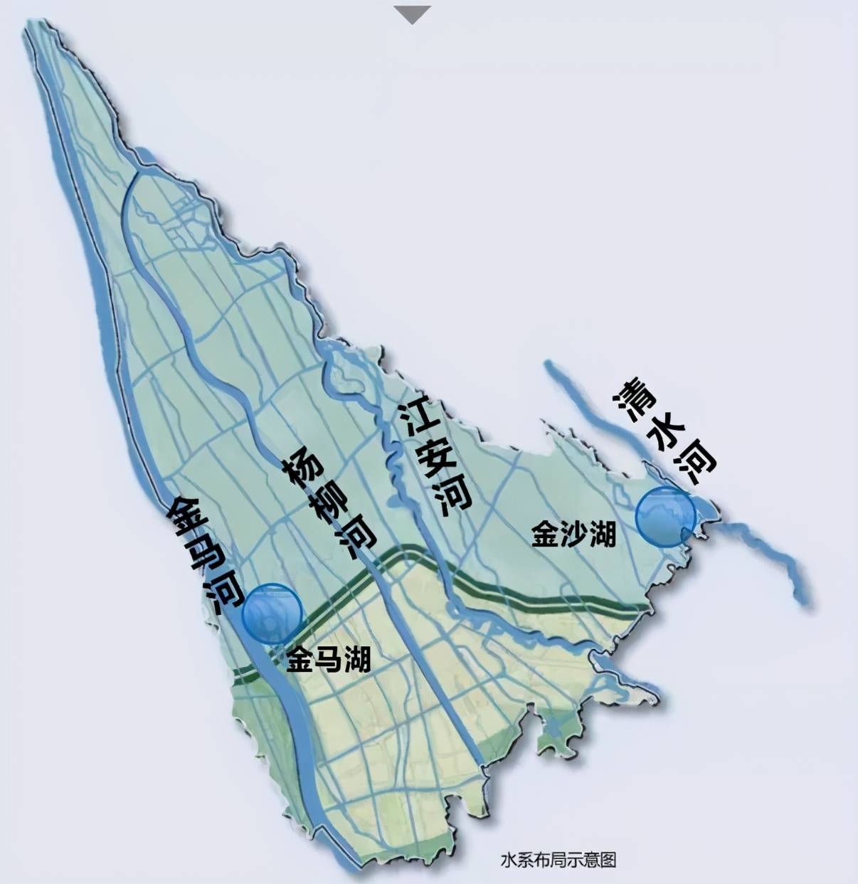 从西到东分别是金马河,杨柳河,江安河,清水河,于是,温江围绕这4条河流