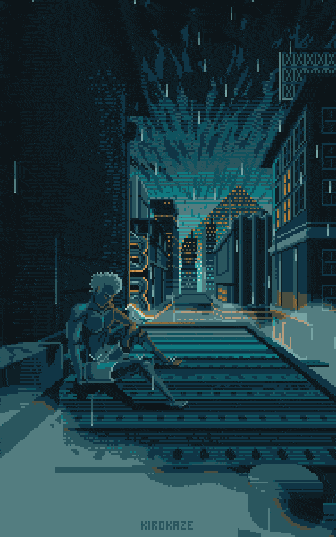 像素插画:kirokaze的赛博朋克世界_作品