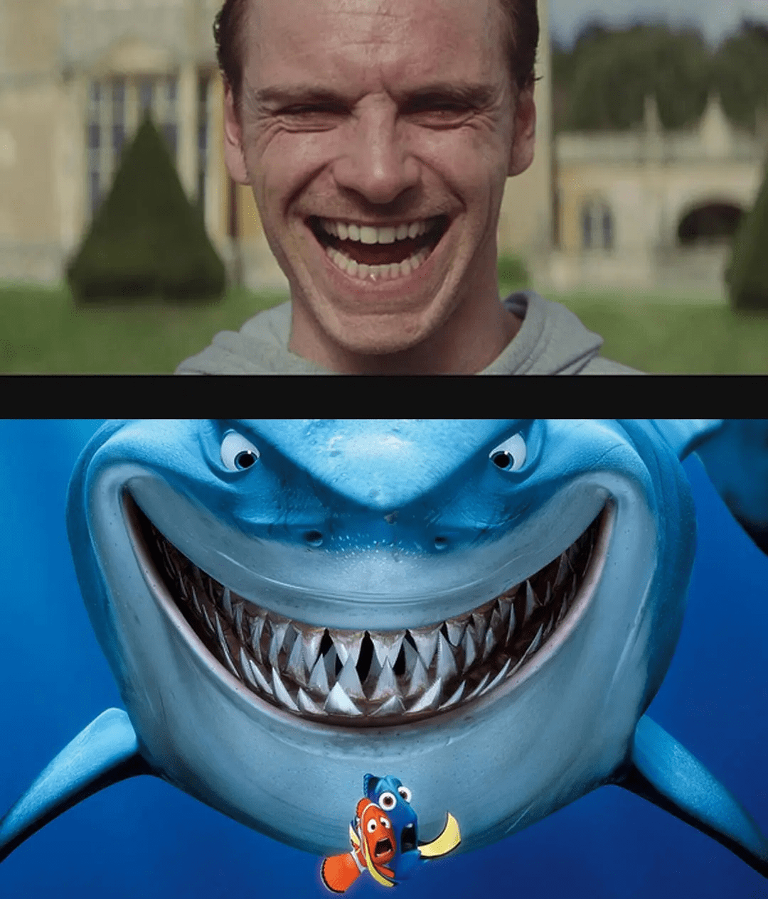 他笑起来就像鲨鱼的脸吃人.是整个德国的荣耀.